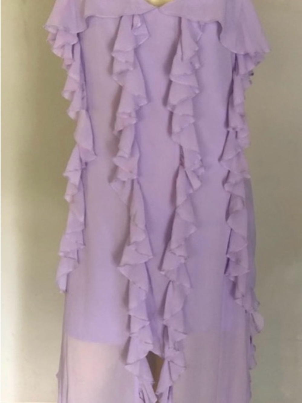 Lavender Ruffle V-Neck Maxi Dress - Picture 3 of 5